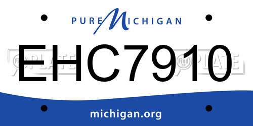 EHC7910 Michigan License Plate
