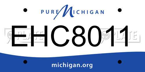 EHC8011 Michigan License Plate