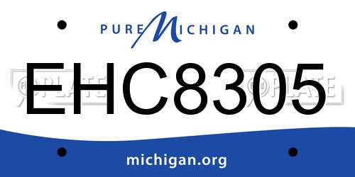 EHC8305 Michigan License Plate