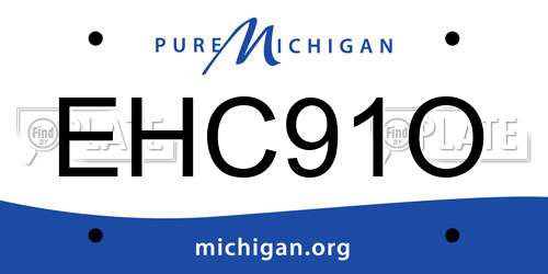 EHC91O Michigan License Plate