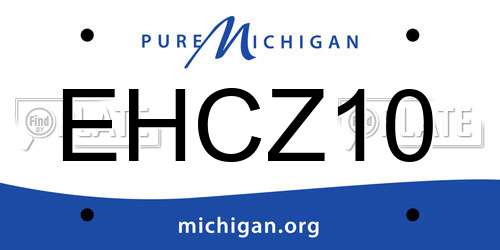 EHCZ10 Michigan License Plate