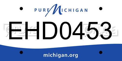 EHD0453 Michigan License Plate