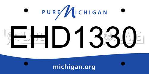 EHD1330 Michigan License Plate