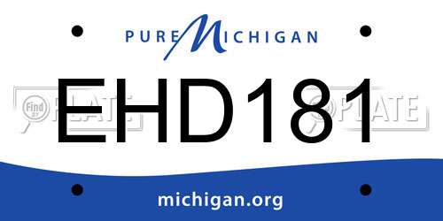EHD181 Michigan License Plate