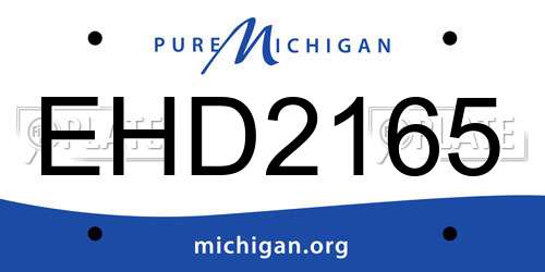 EHD2165 Michigan License Plate