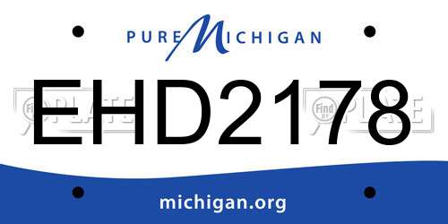 EHD2178 Michigan License Plate