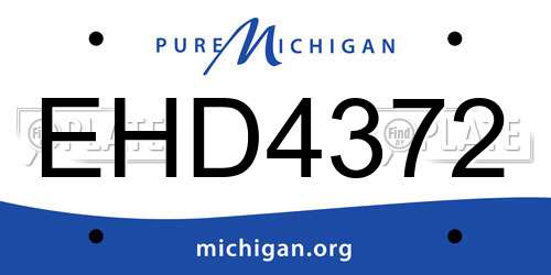 EHD4372 Michigan License Plate