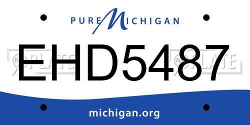 EHD5487 Michigan License Plate