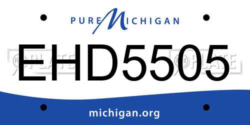 EHD5505 Michigan License Plate