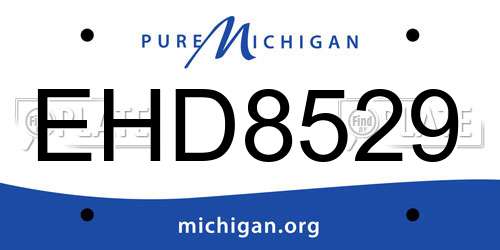 EHD8529 Michigan License Plate