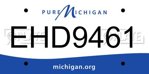 EHD9461 Michigan License Plate