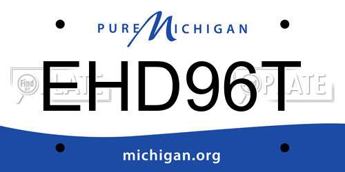 EHD96T Michigan License Plate