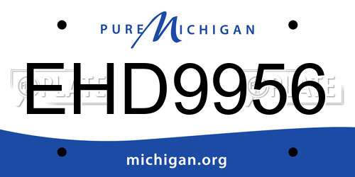 EHD9956 Michigan License Plate