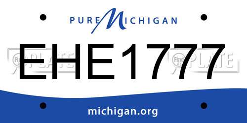 EHE1777 Michigan License Plate