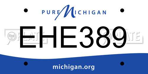 EHE389 Michigan License Plate