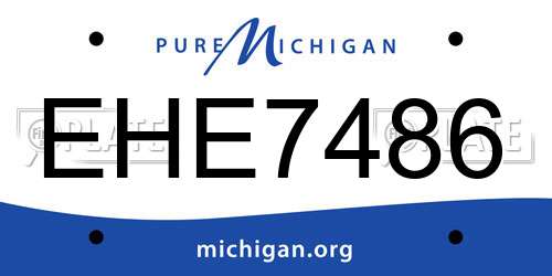 EHE7486 Michigan License Plate