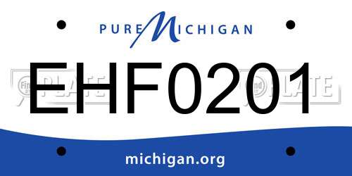 EHF0201 Michigan License Plate