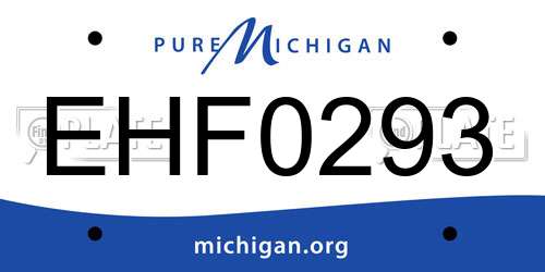 EHF0293 Michigan License Plate