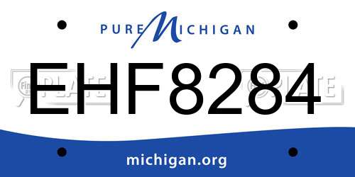 EHF8284 Michigan License Plate