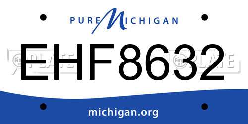 EHF8632 Michigan License Plate