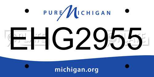 EHG2955 Michigan License Plate