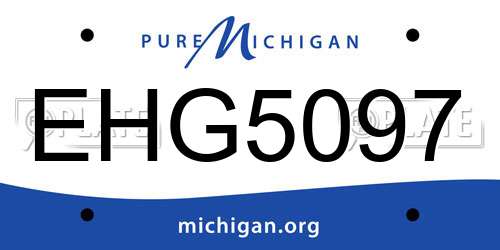 EHG5097 Michigan License Plate