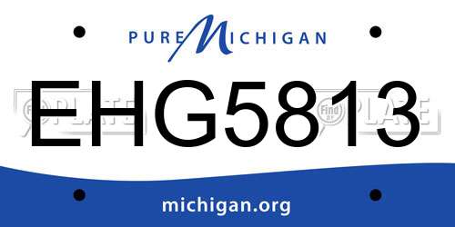 EHG5813 Michigan License Plate