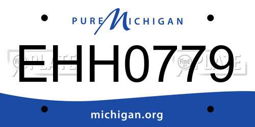 EHH0779 Michigan License Plate