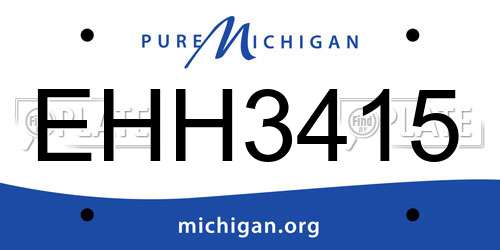 EHH3415 Michigan License Plate