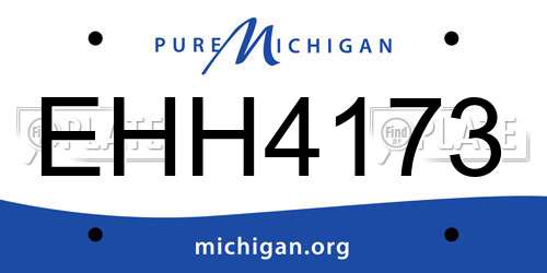 EHH4173 Michigan License Plate