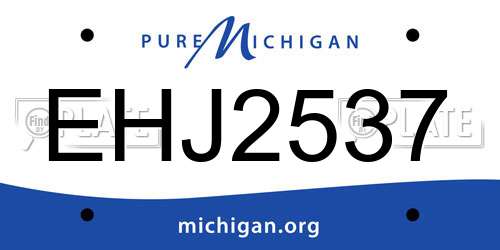 EHJ2537 Michigan License Plate