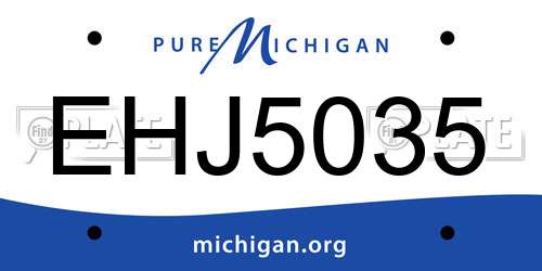 EHJ5035 Michigan License Plate