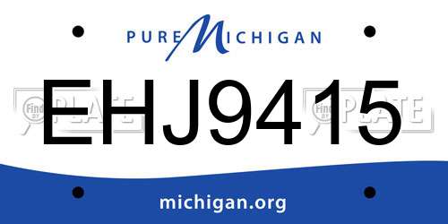 EHJ9415 Michigan License Plate
