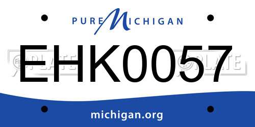 EHK0057 Michigan License Plate
