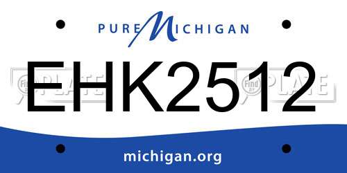 EHK2512 Michigan License Plate