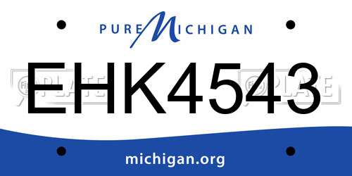 EHK4543 Michigan License Plate