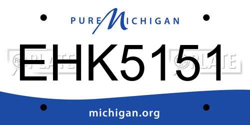 EHK5151 Michigan License Plate