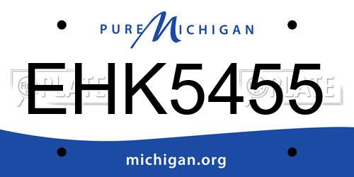 EHK5455 Michigan License Plate