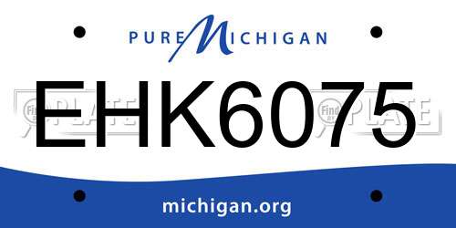 EHK6075 Michigan License Plate