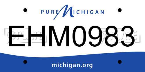 EHM0983 Michigan License Plate