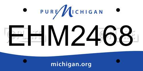EHM2468 Michigan License Plate