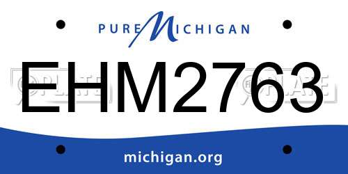 EHM2763 Michigan License Plate
