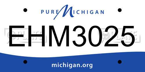 EHM3025 Michigan License Plate