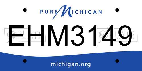 EHM3149 Michigan License Plate