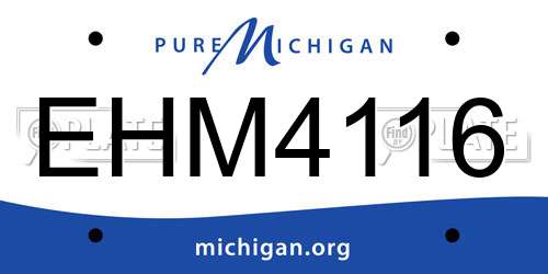 EHM4116 Michigan License Plate