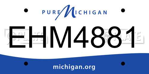 EHM4881 Michigan License Plate