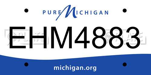 EHM4883 Michigan License Plate