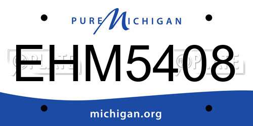 EHM5408 Michigan License Plate