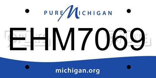 EHM7069 Michigan License Plate