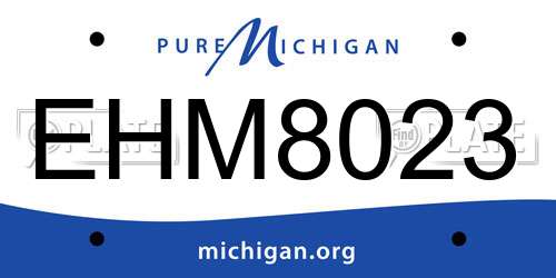 EHM8023 Michigan License Plate